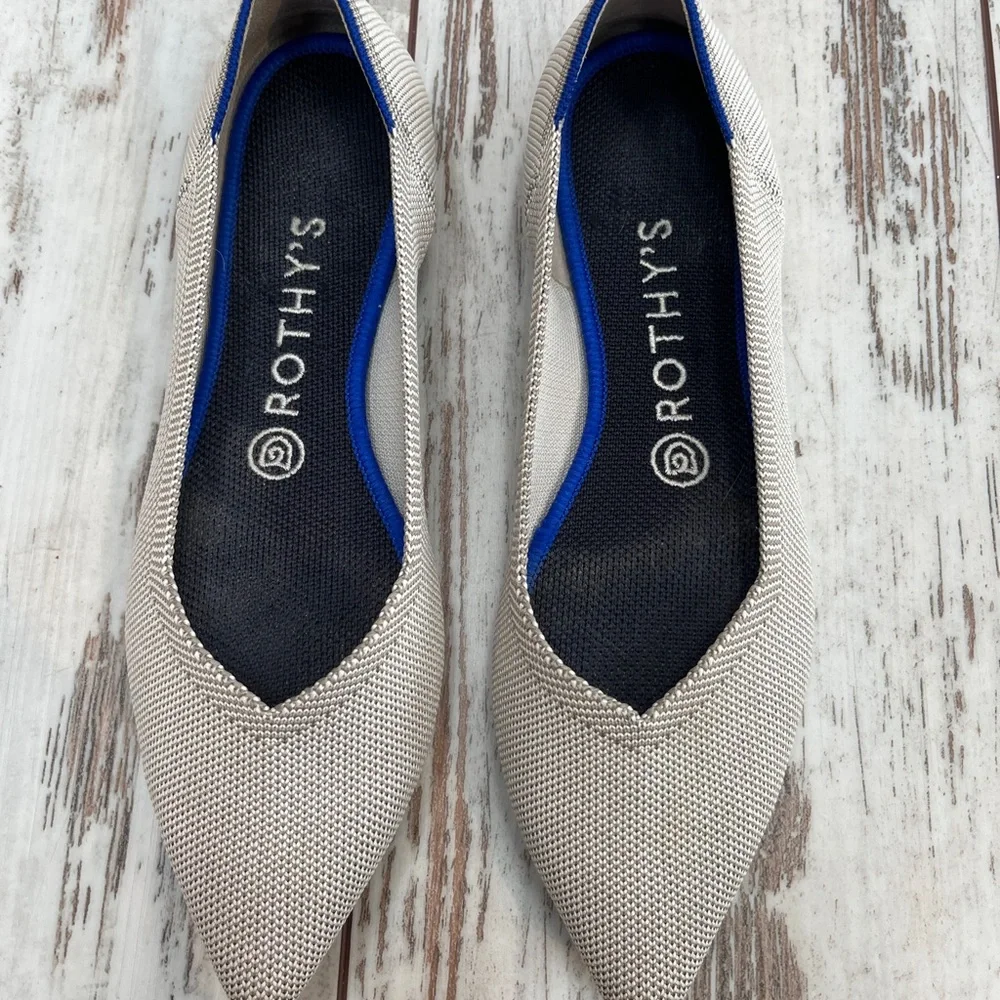 Rothy’s The Point Flax Birdseye Knit Flats - Size 8.5 - Picture 3 of 16